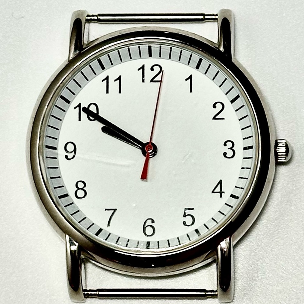 NEW Unisex 38mm White and Silver Watch Face Only No Watch Band